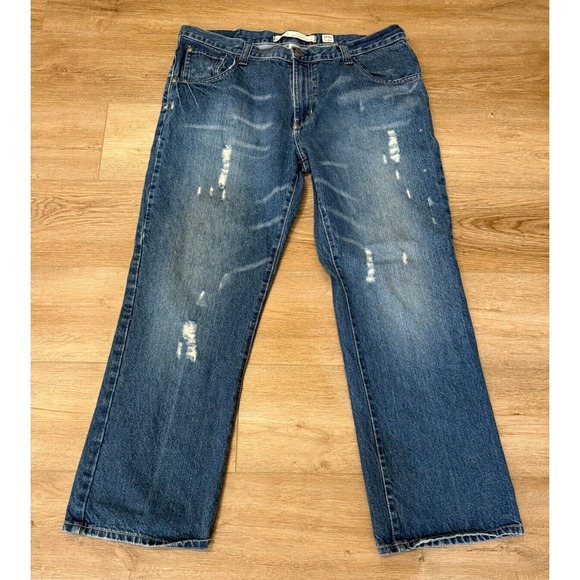 96 North Other - 96 NORTH 96N Men's 38 x 30 Distressed Slim Straight Leg Denim Jeans